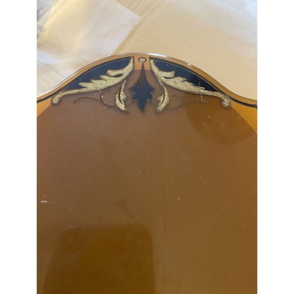 Art Deco Vanity Hand Held Beveled 13” Mirror Celluloid Bakelite Amber - Picture 5 of 8